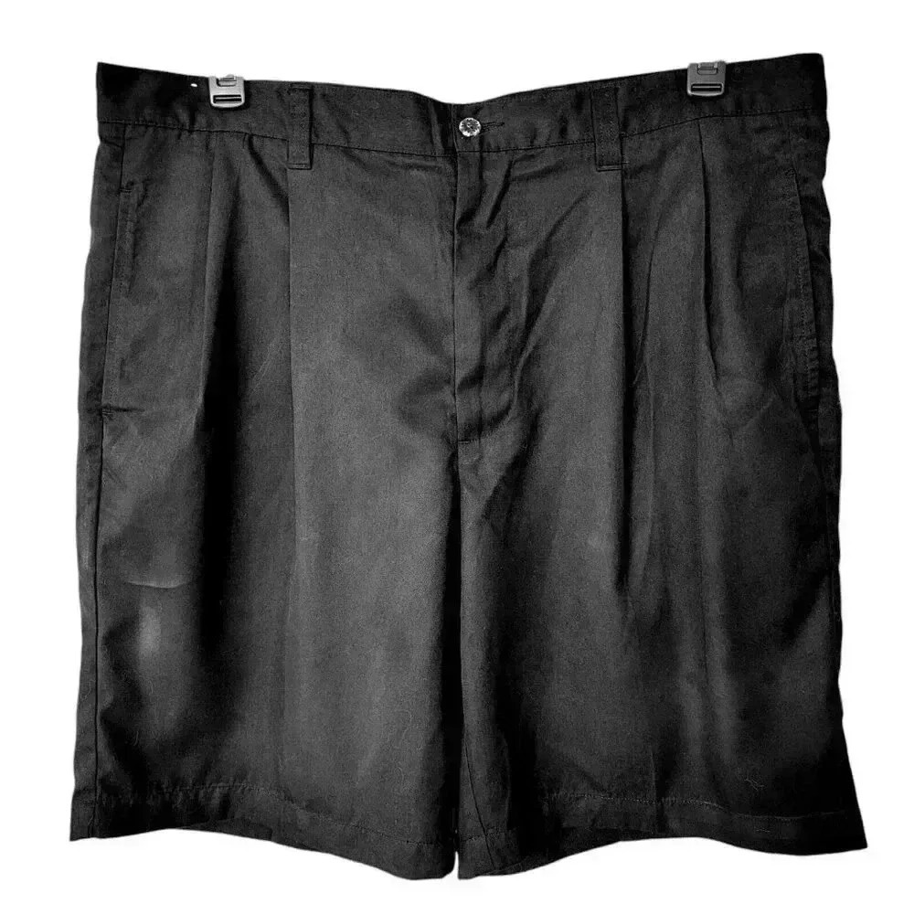 Dockers Shorts Mens Size 38 Black Straight 9" Inseam Pleated Pockets
